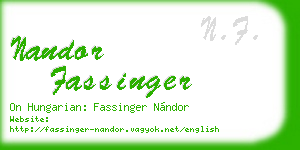 nandor fassinger business card